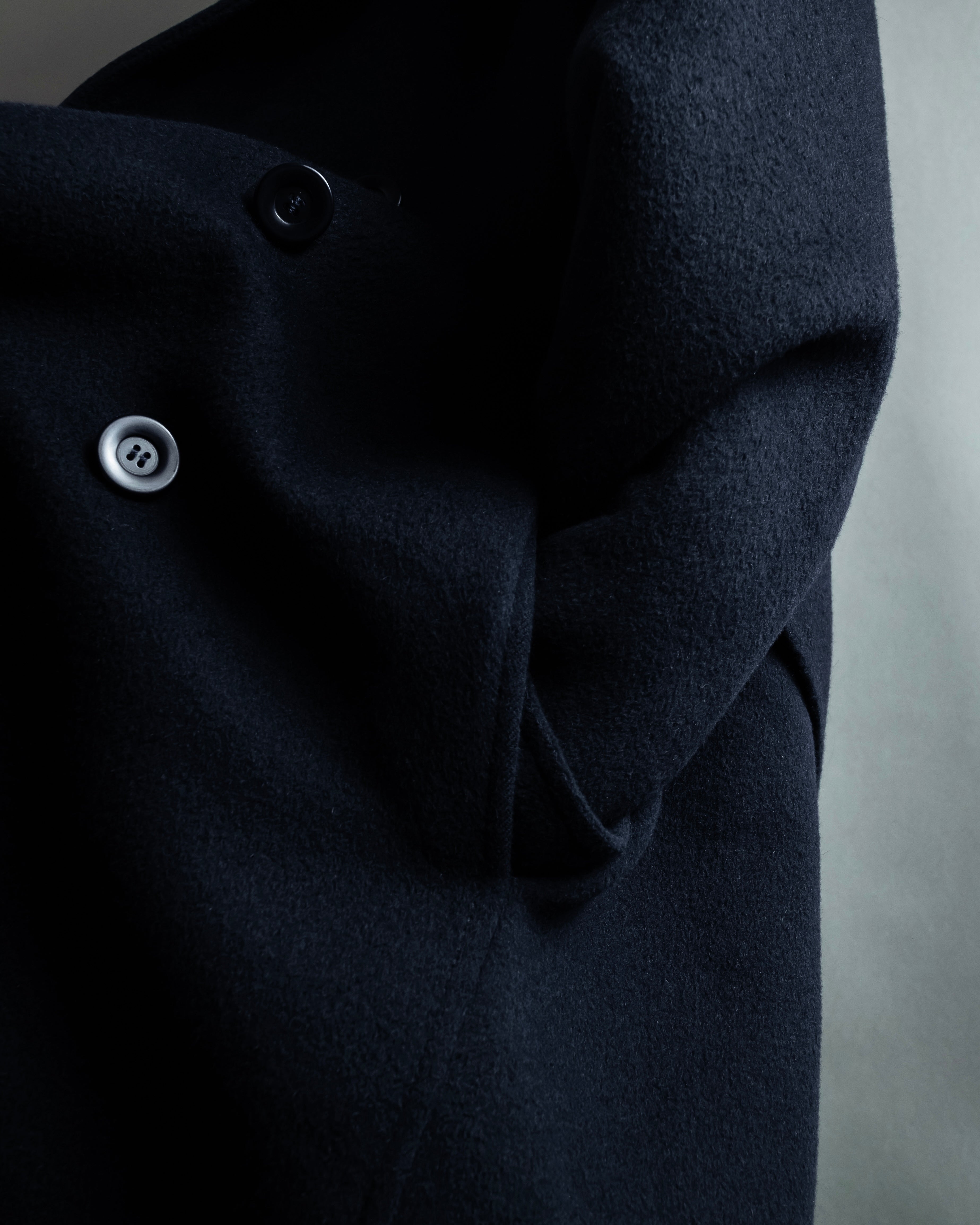 "VALENTINO" Fur collar double-breasted wool coat