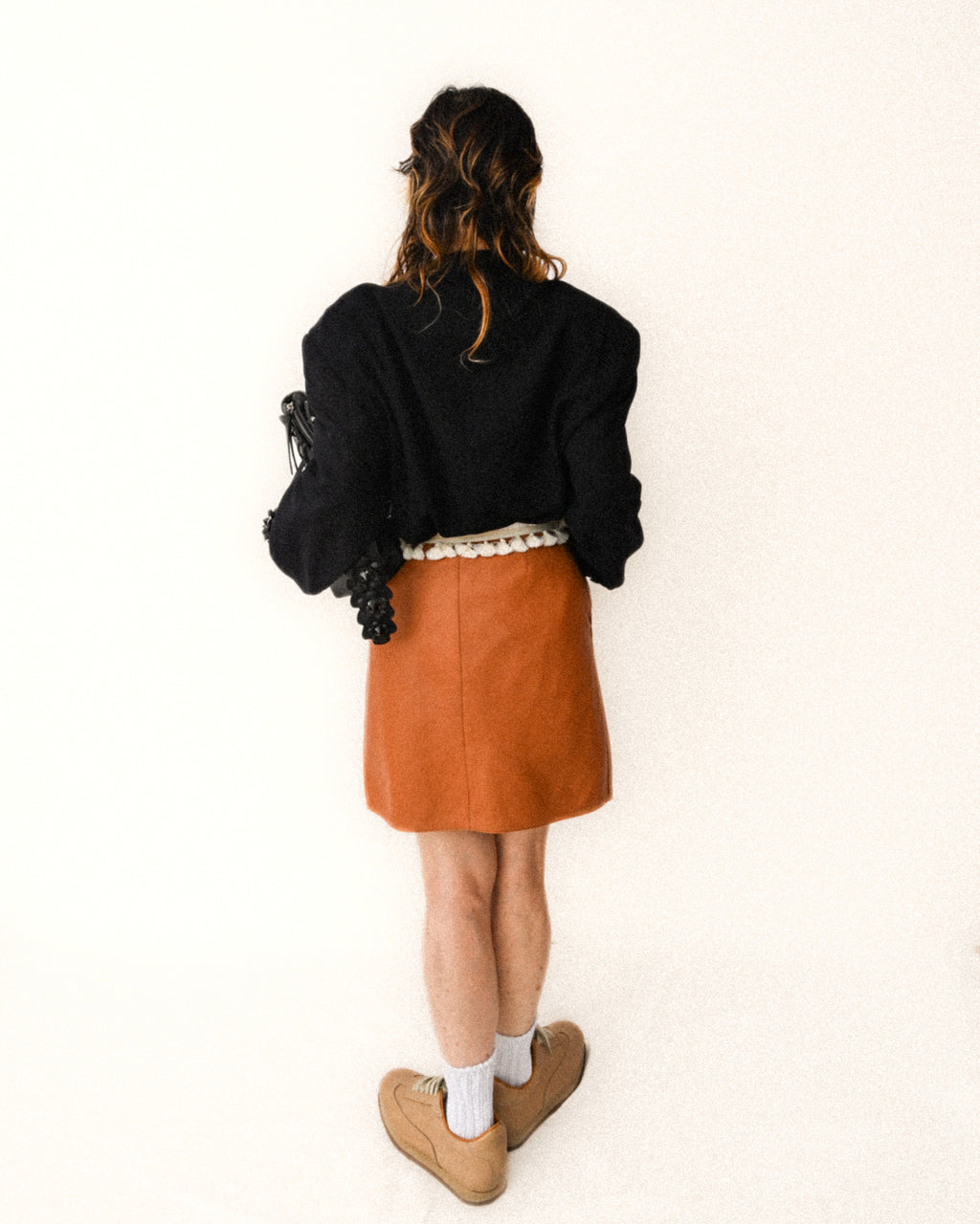 LOEWE by Jonathan Anderson/ Lamb Leather Rope Trim Mini Skirt