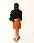 LOEWE by Jonathan Anderson/ Lamb Leather Rope Trim Mini Skirt