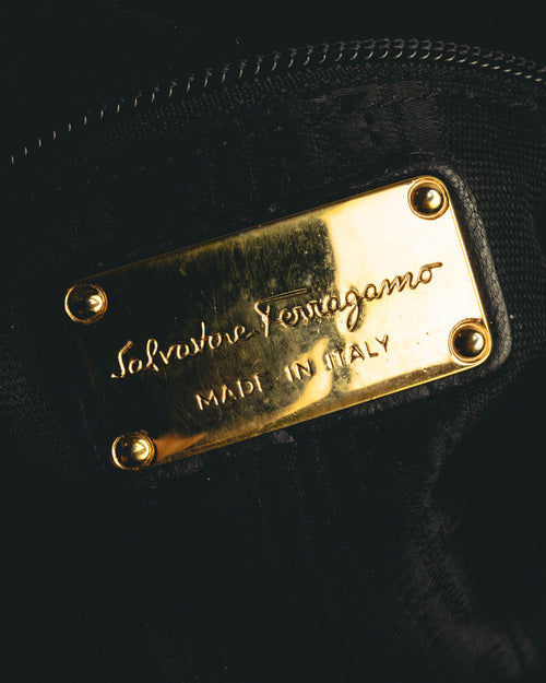 "Salvatore Ferragamo" 00's-10's Bow detailed leather hobo bag