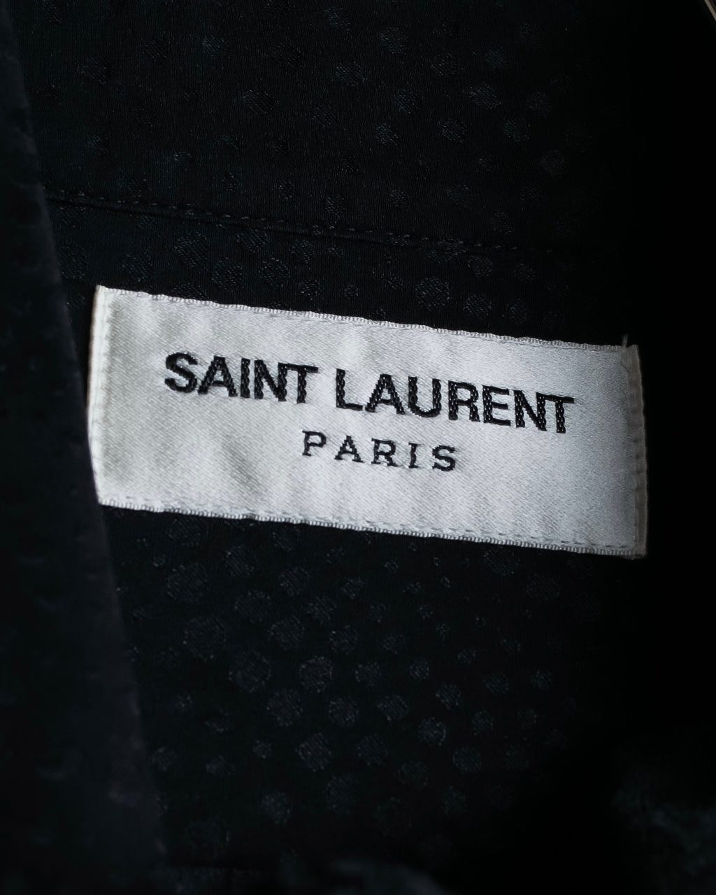 "Saint Laurent" Jacquard pattern silk satin shirt