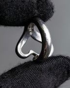 "Tiffany&Co" Elsa Peretti open heart signature silver ring