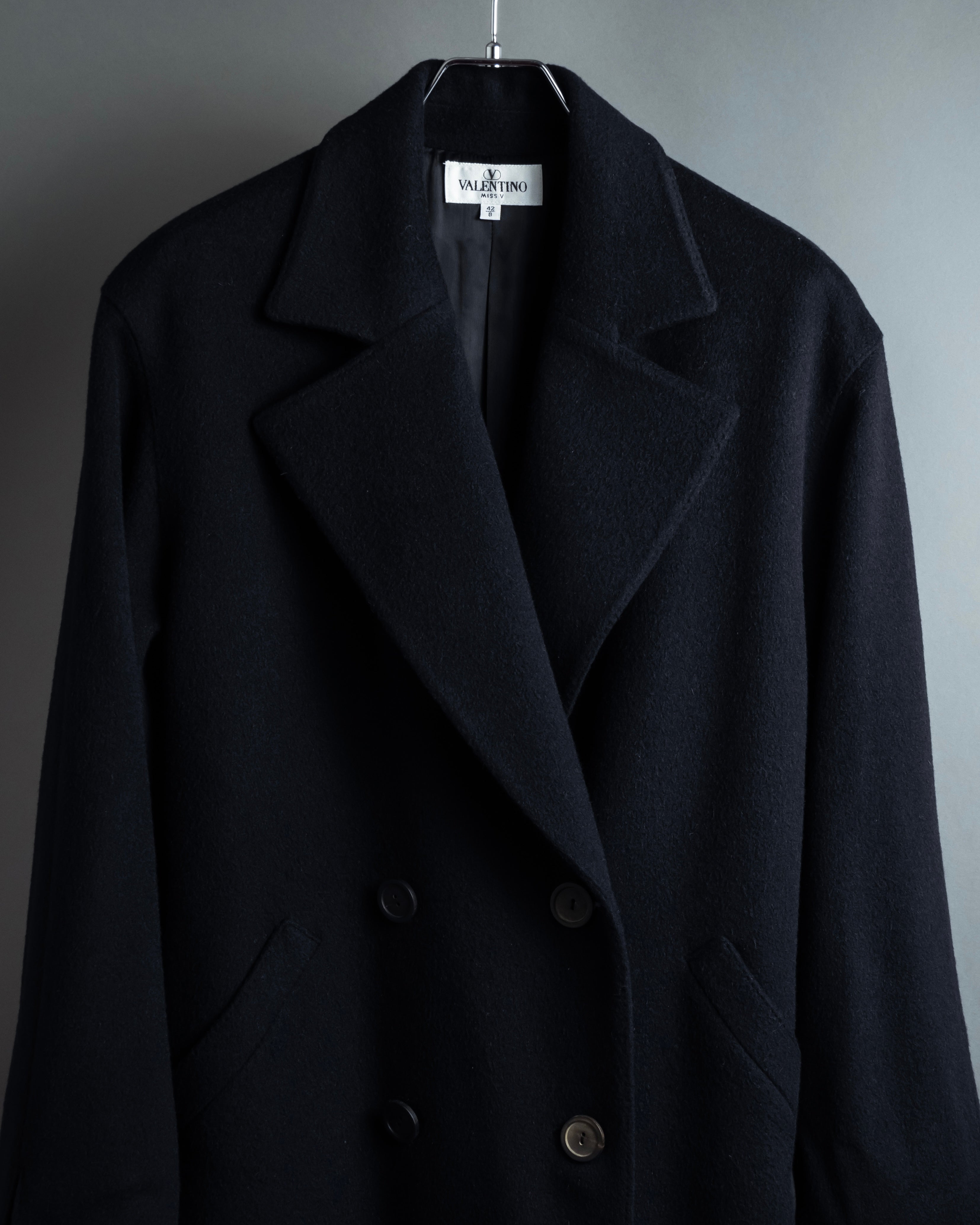 "VALENTINO" Double-breasted belted chester coat