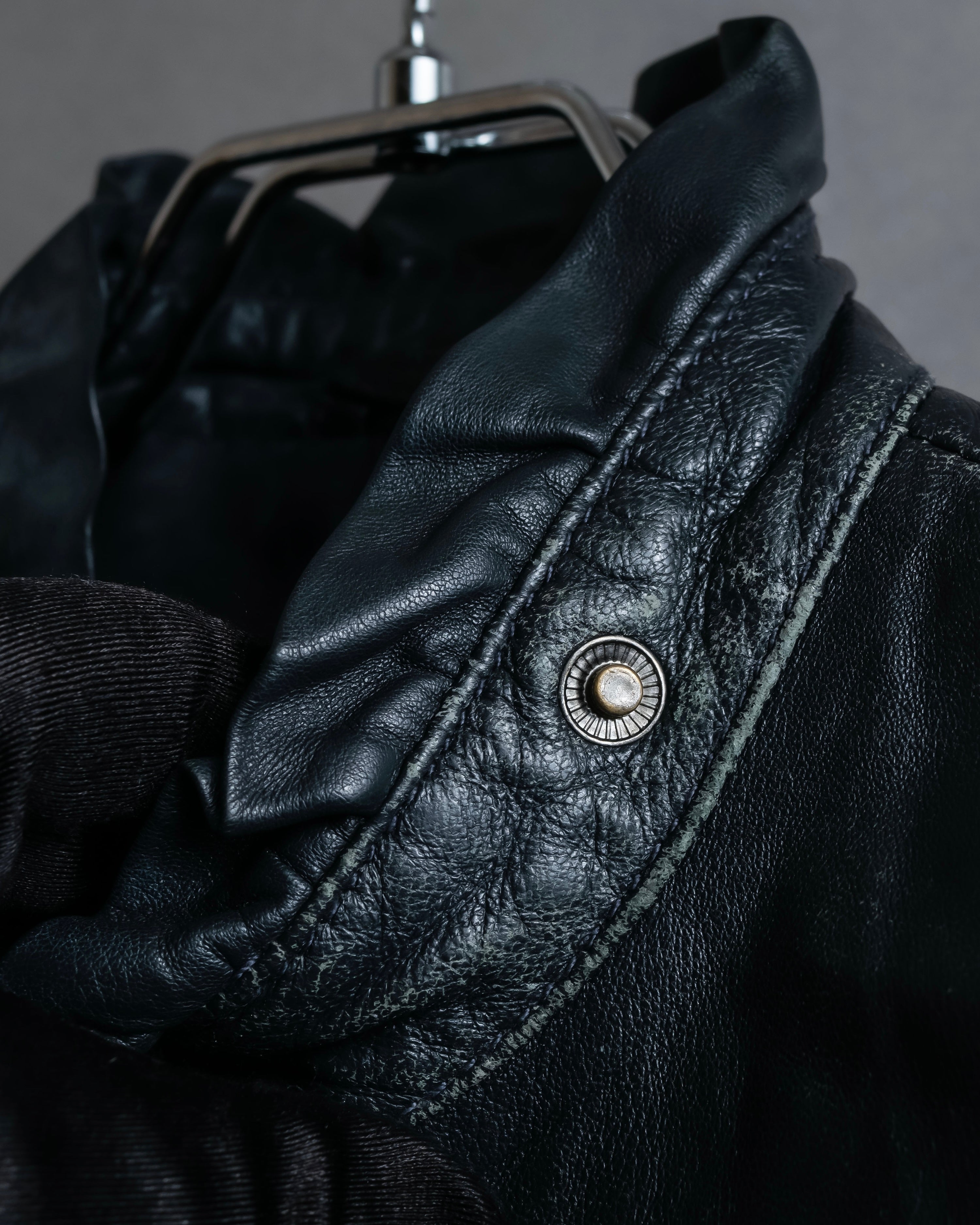 "RED VALENTINO" Gather design lamb leather jacket