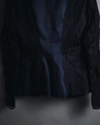 "ARMANI COLLEZIONI" Sheer lace layered tailored jacket