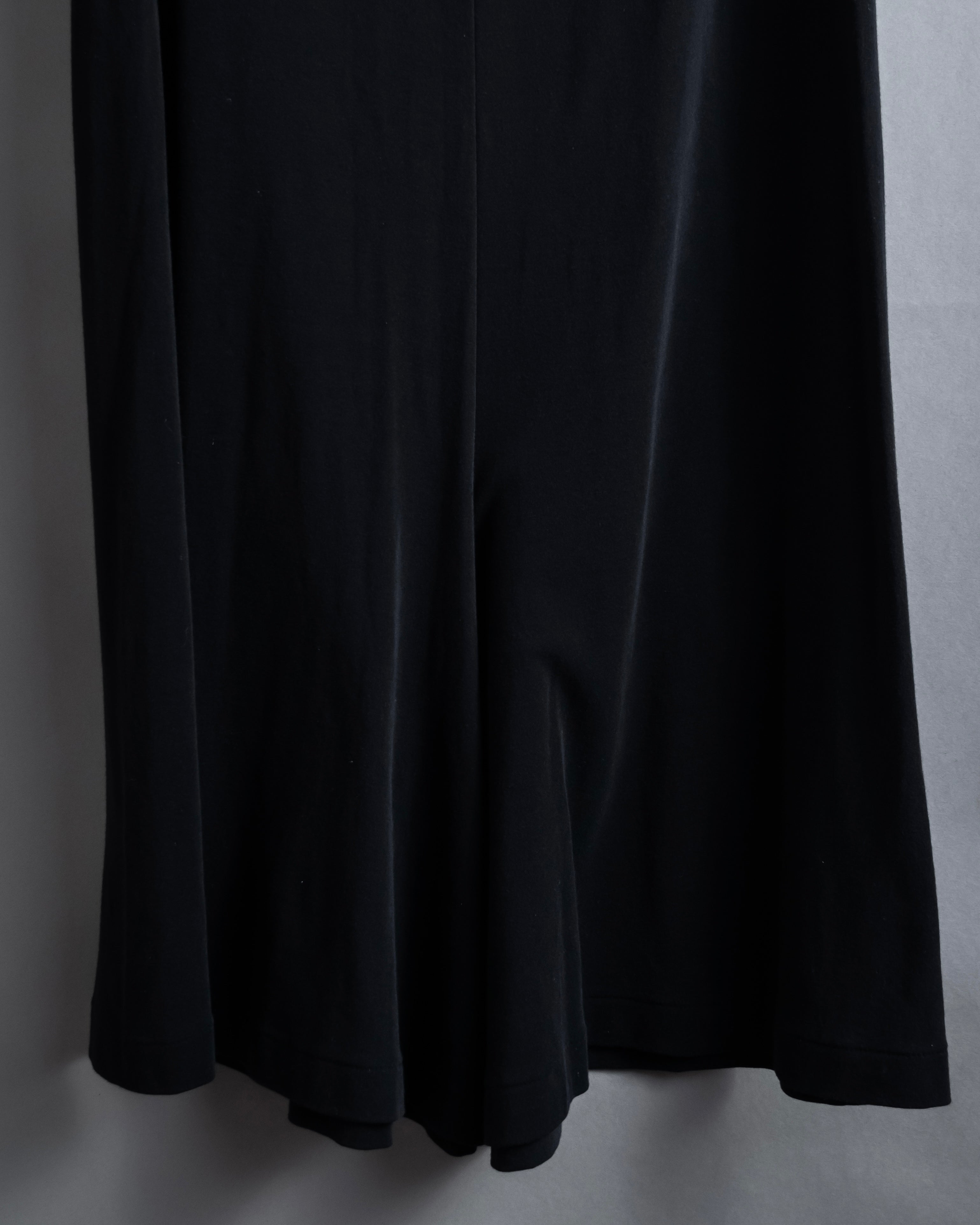 "YOHJI YAMAMOTO" 11SS Minimalist design skirt-like silhouette wide slacks