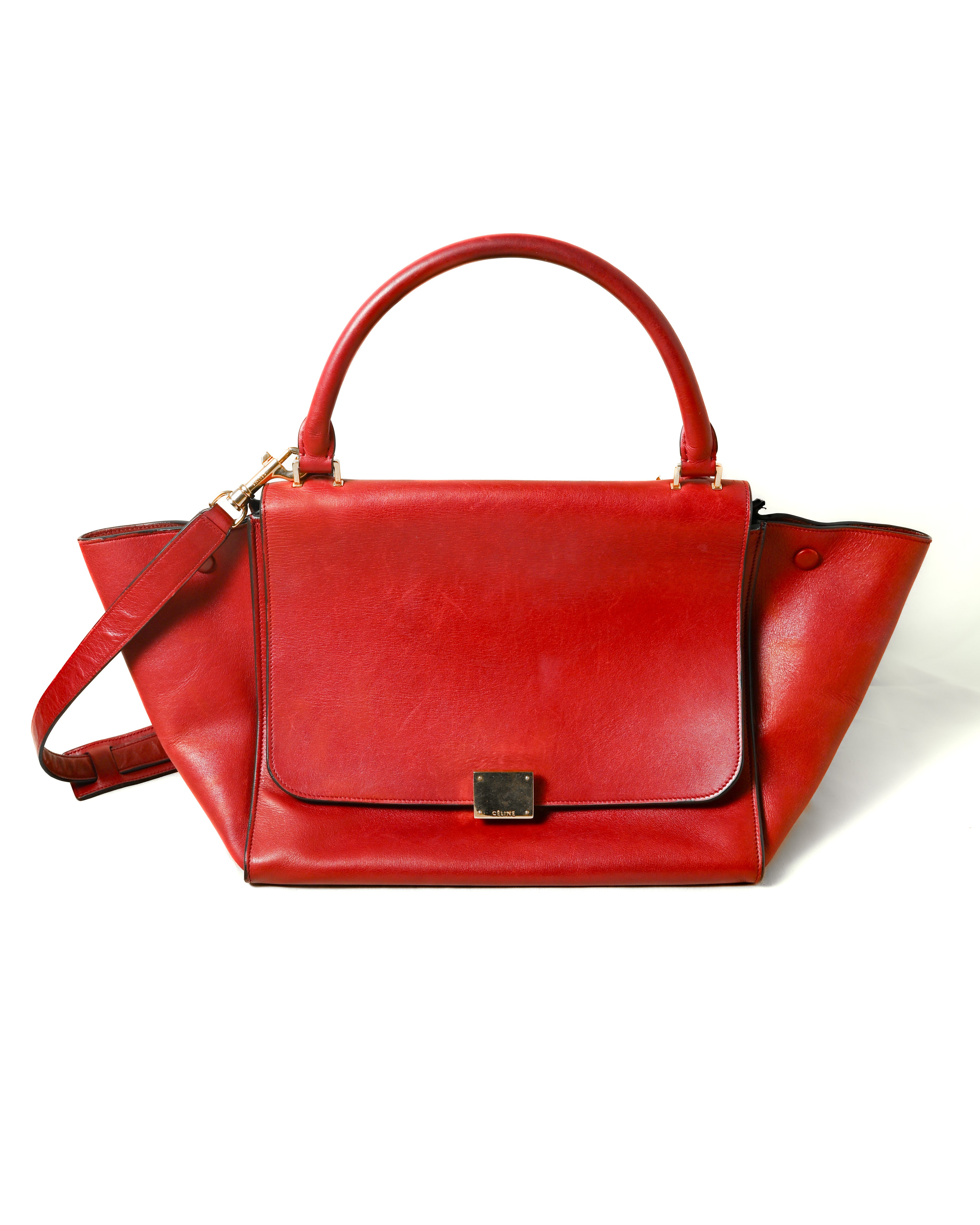 CÉLINE by Phoebe Philo
/ "Trapeze Medium" Hand Bag Red