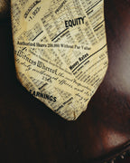 -MOOD MILLÉSIMES- 90’s-00’s financial newspaper print silk tie