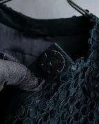 "HERNO" Laser cutwork design structured black dress