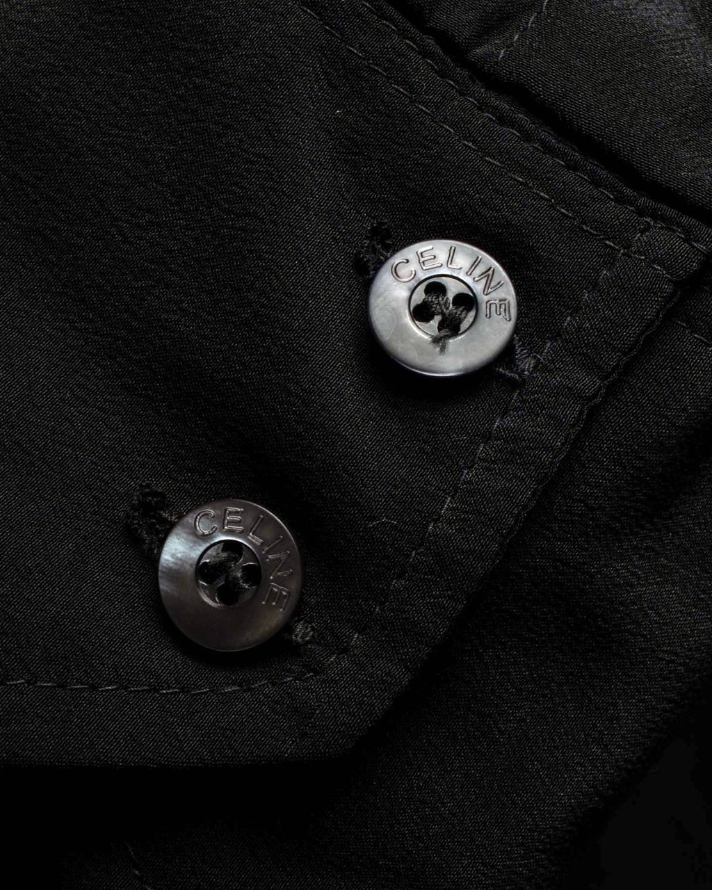 "CELINE" Triomphe embroidered design silk shirt