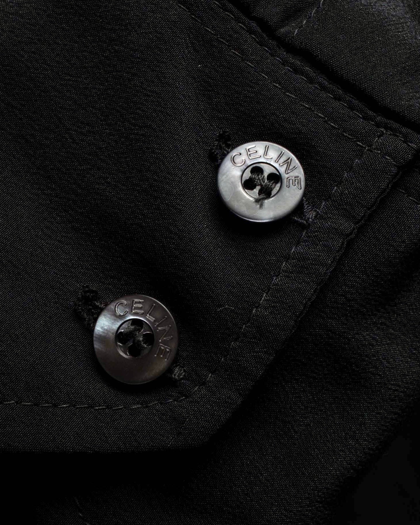 "CELINE" Triomphe embroidered design silk shirt