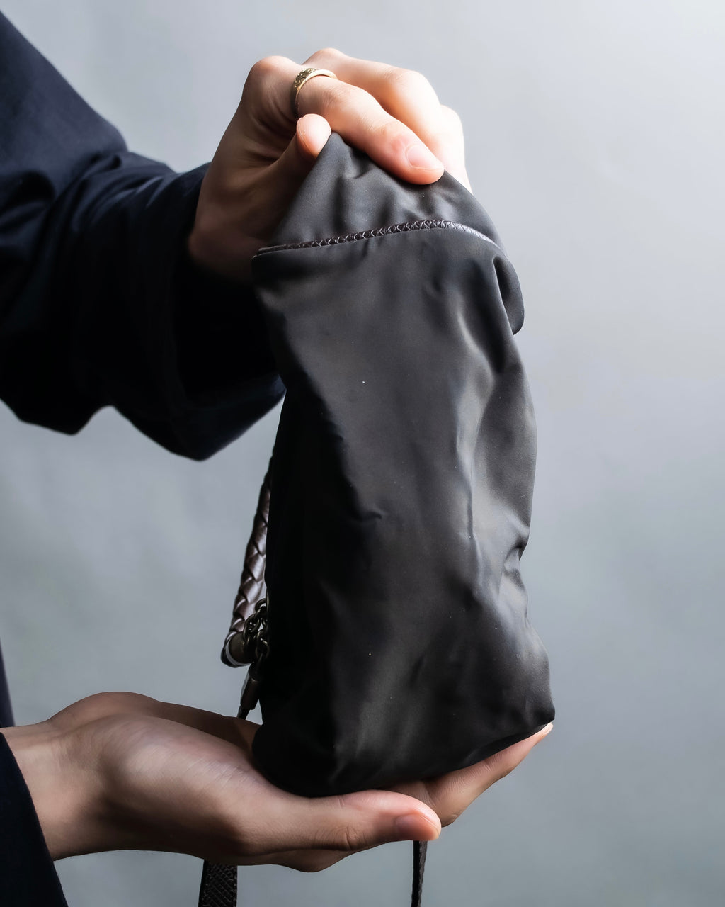 "BOTTEGA VENETA" 2way logo plate nylon bag