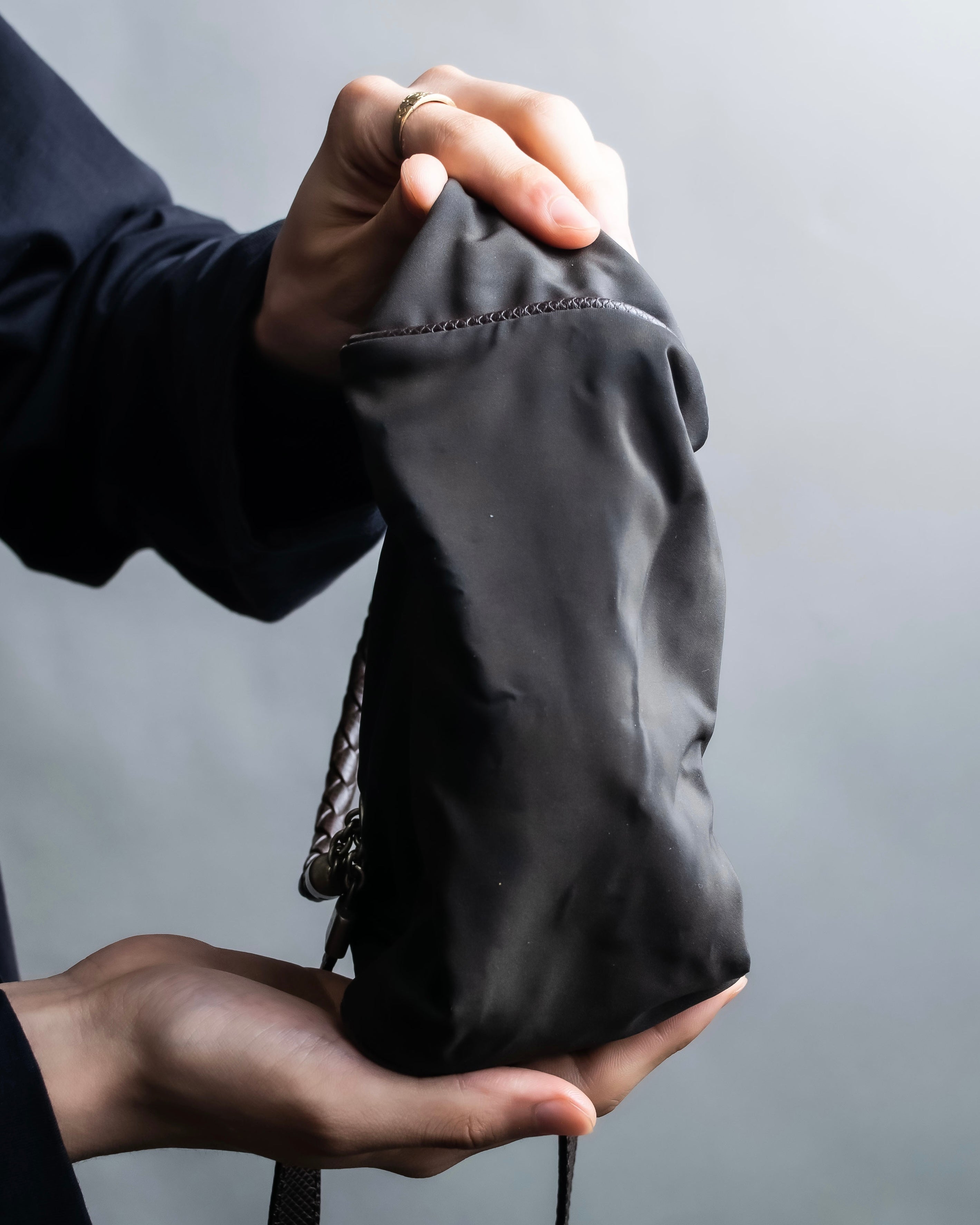 "BOTTEGA VENETA" 2way logo plate nylon bag