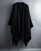 "BALENCIAGA" Fringe design open front cape