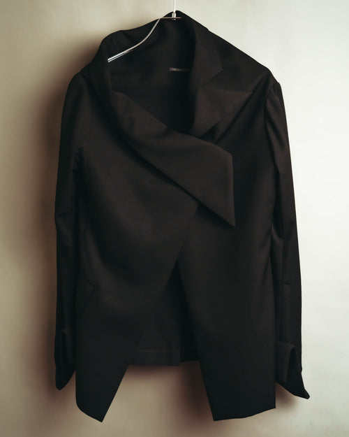 –SPECIAL– "Yohji Yamamoto" 98AW Sculptural asymmetric draped wool jacket
