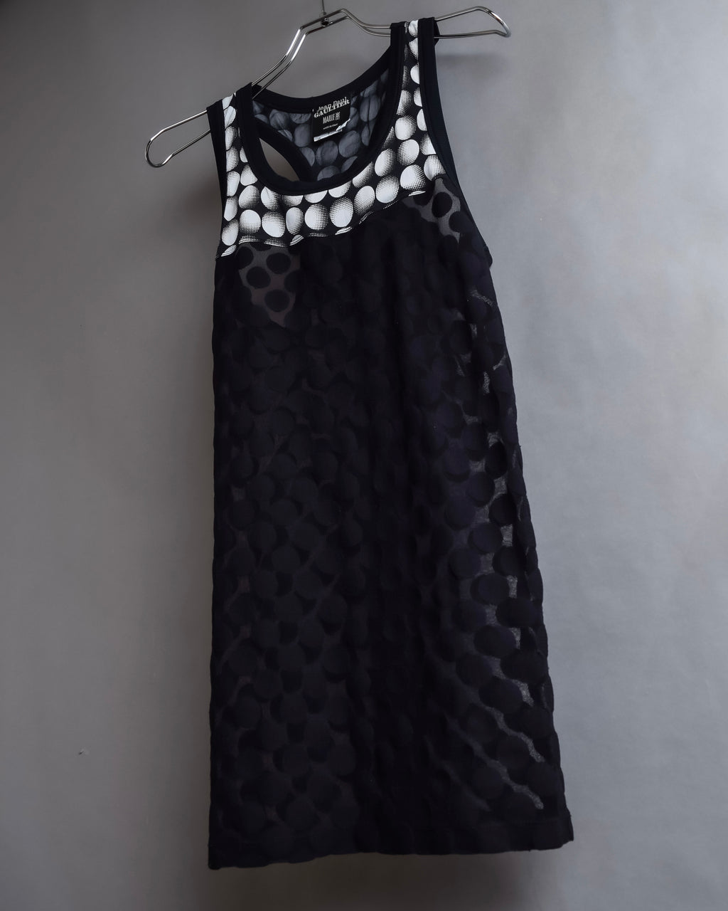 "JEAN PAUL GAULTIER MAILLE FEMME" Layered dot illusion mesh dress