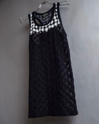 "JEAN PAUL GAULTIER MAILLE FEMME" Layered dot illusion mesh dress