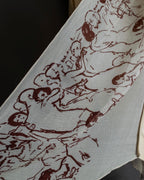 "HERMES" Gaultier period scarf docking design silk cardigan