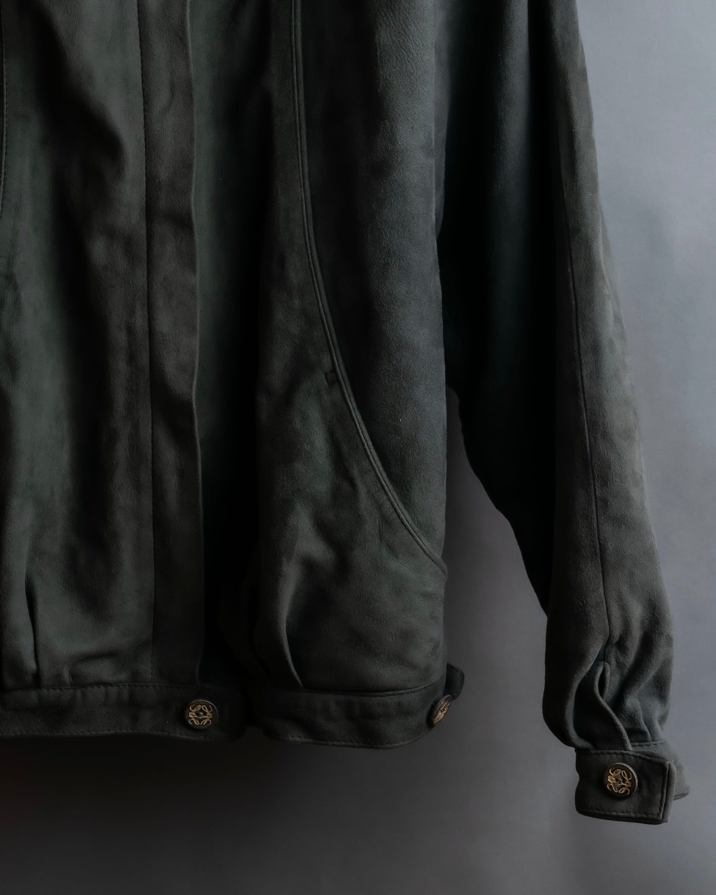 "LOEWE" Box silhouette suede leather blouson