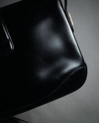 “GUCCI” 80’s box calf interlocking G shoulder bag