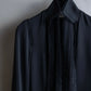 "YVES SAINT LAURENT" 2002 AW Scarf docking tulle design silk double zipper blouse