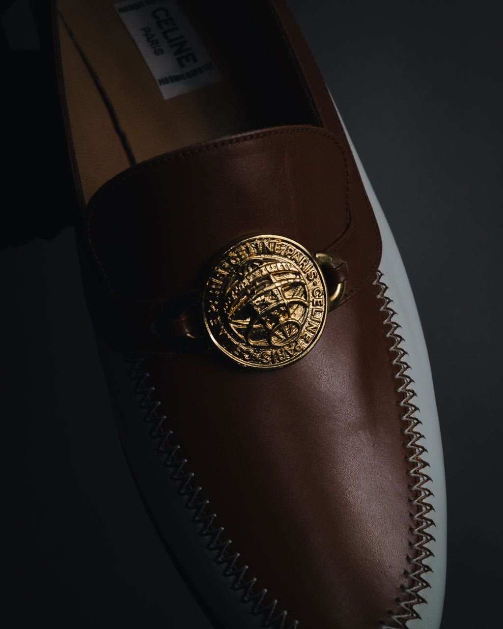 "CELINE" 70’s-80’s Spectator triumph medallion loafers