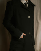 –SPECIALS– "LOEWE" 2017-2018 Minimal a-line calfskin piping coat