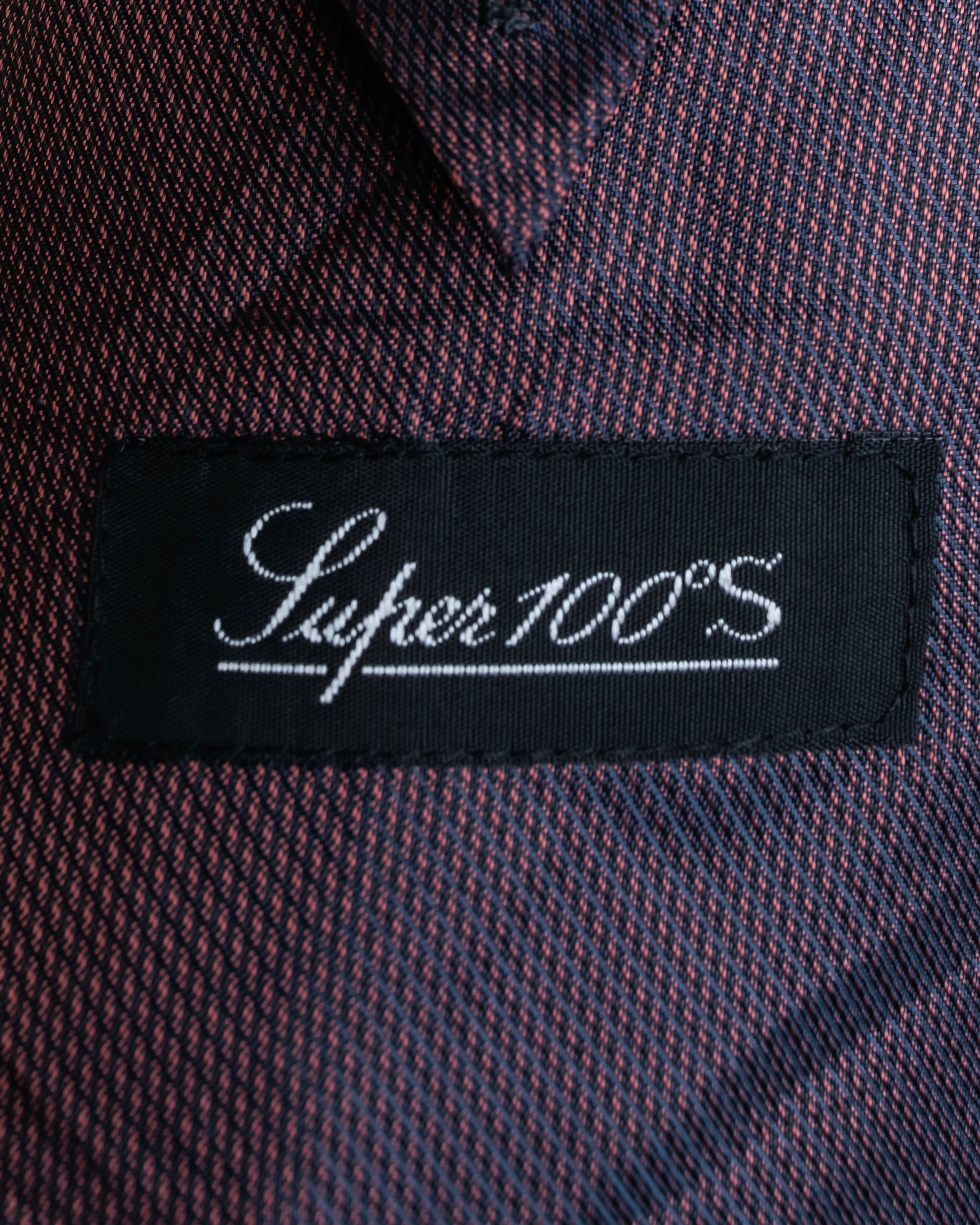 “INCOGUITO“ Shiny peak lapel double breasted tailored jacket