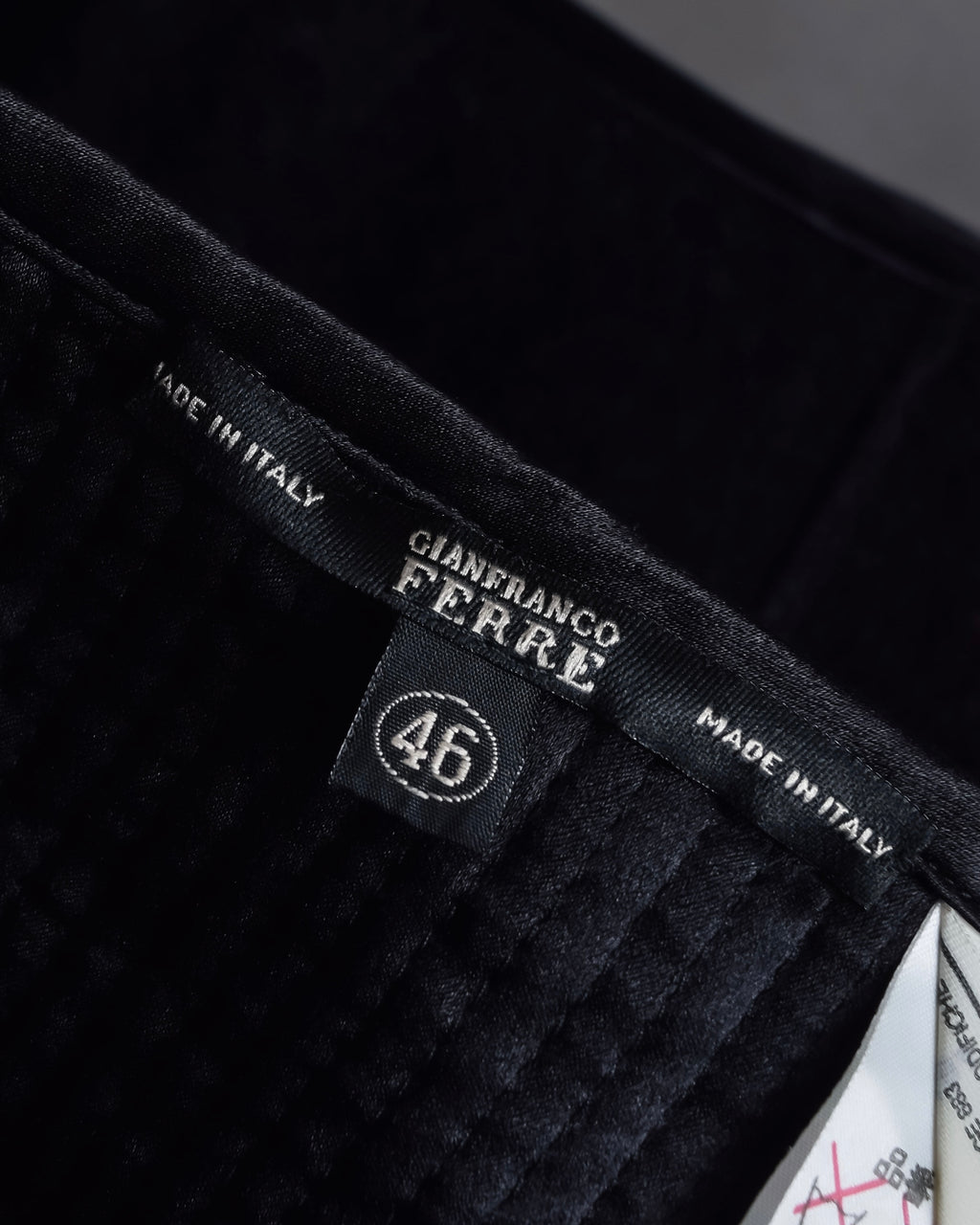 "GIANFRANCO FERRE" Structured wool satin ruffle inner detail set up