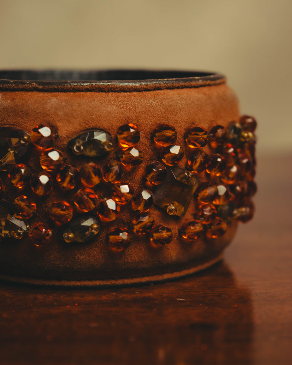 "PRADA" 90's-00's Embellished wide cuff bracelet