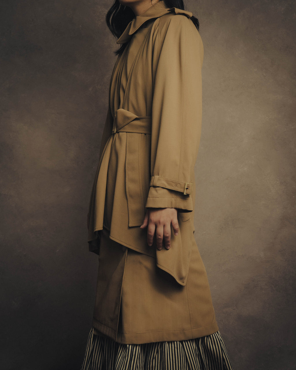 -SPECIAL- “HERMÈS” 90’s-00’s Margiela era draped wool trench coat