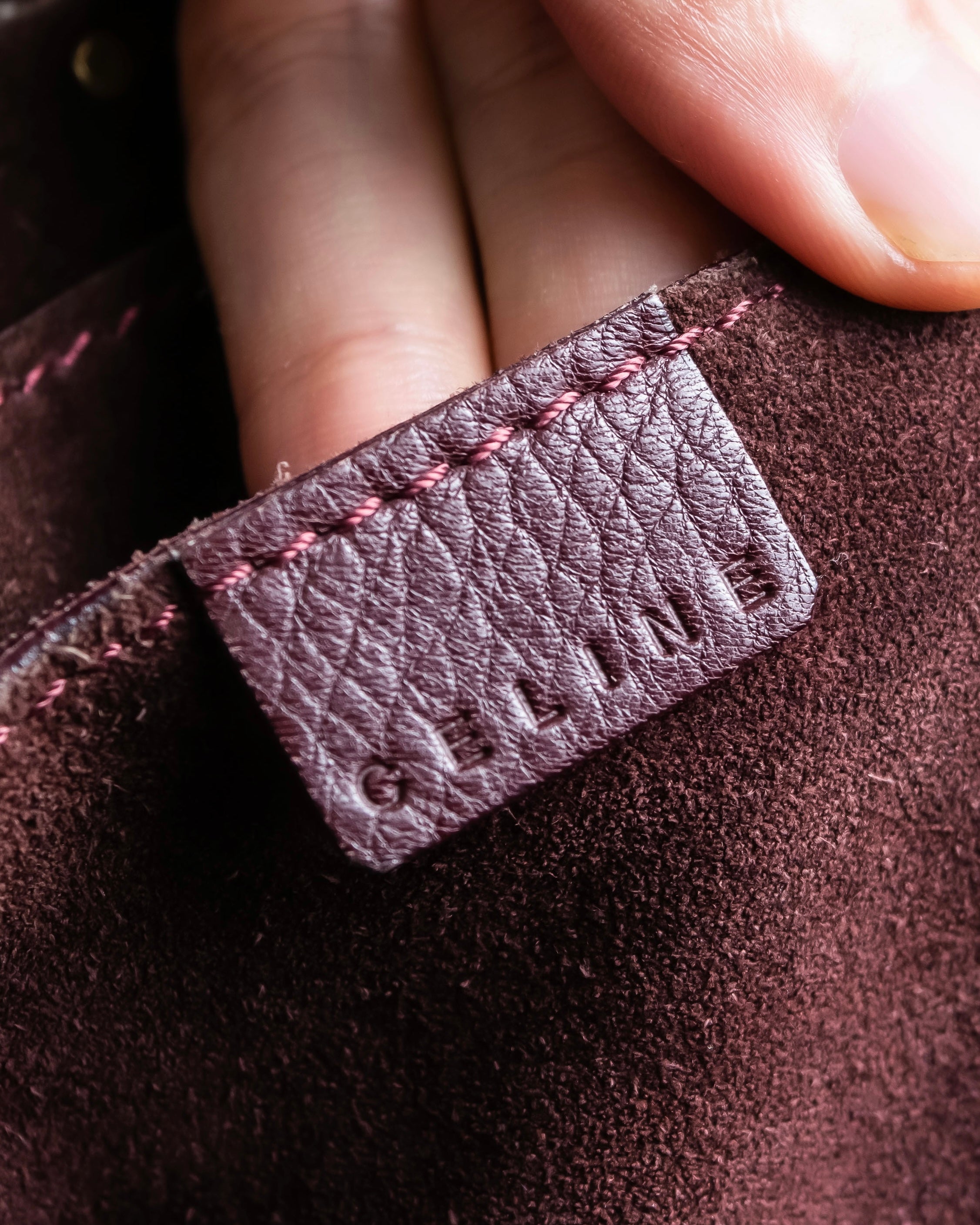 "CELINE" Stud design bordeaux color boogie bag