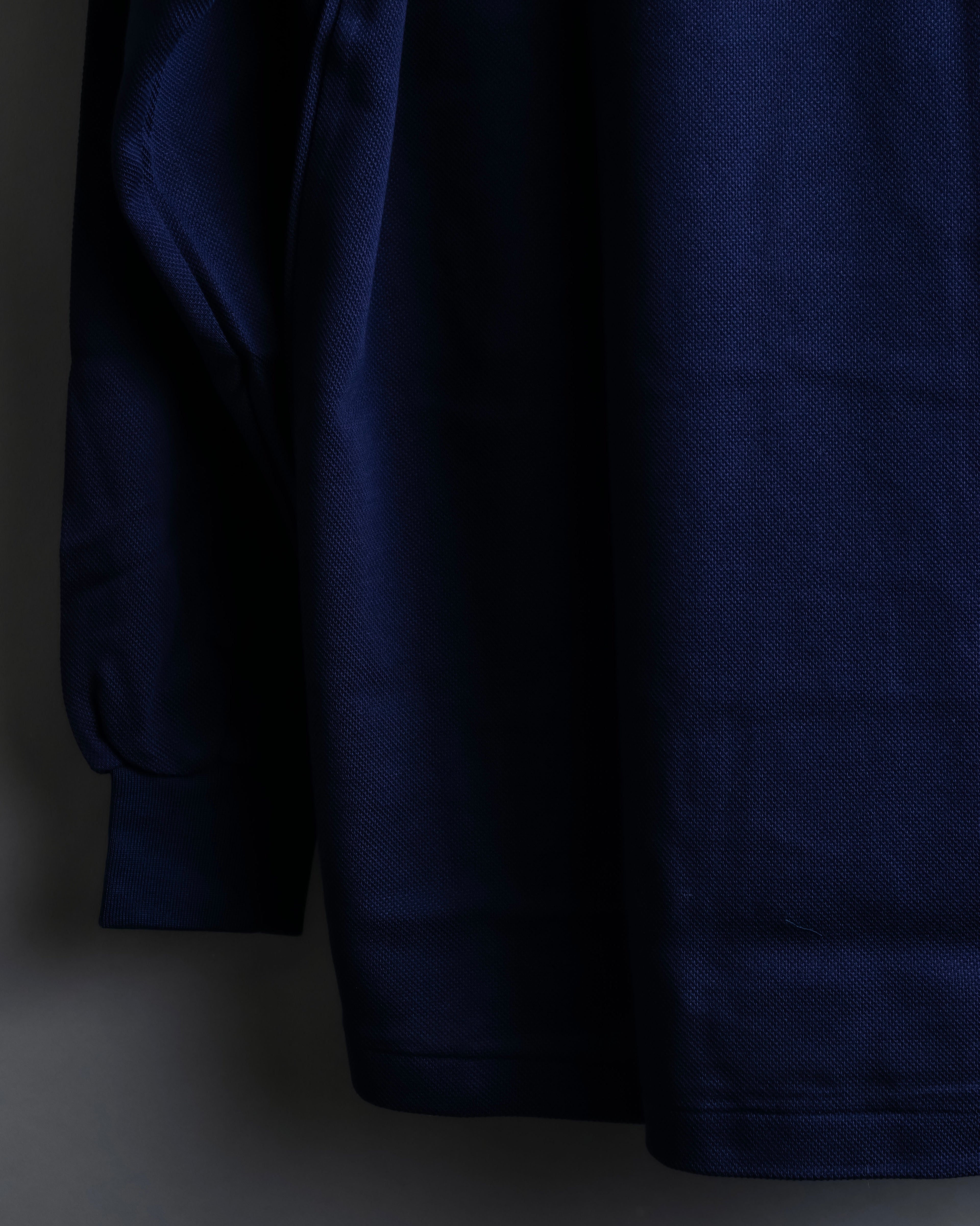 "Balenciaga Sports" Pink & yellow collar long sleeve polo shirt