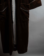 "CELINE" Piping design velour long gown coat