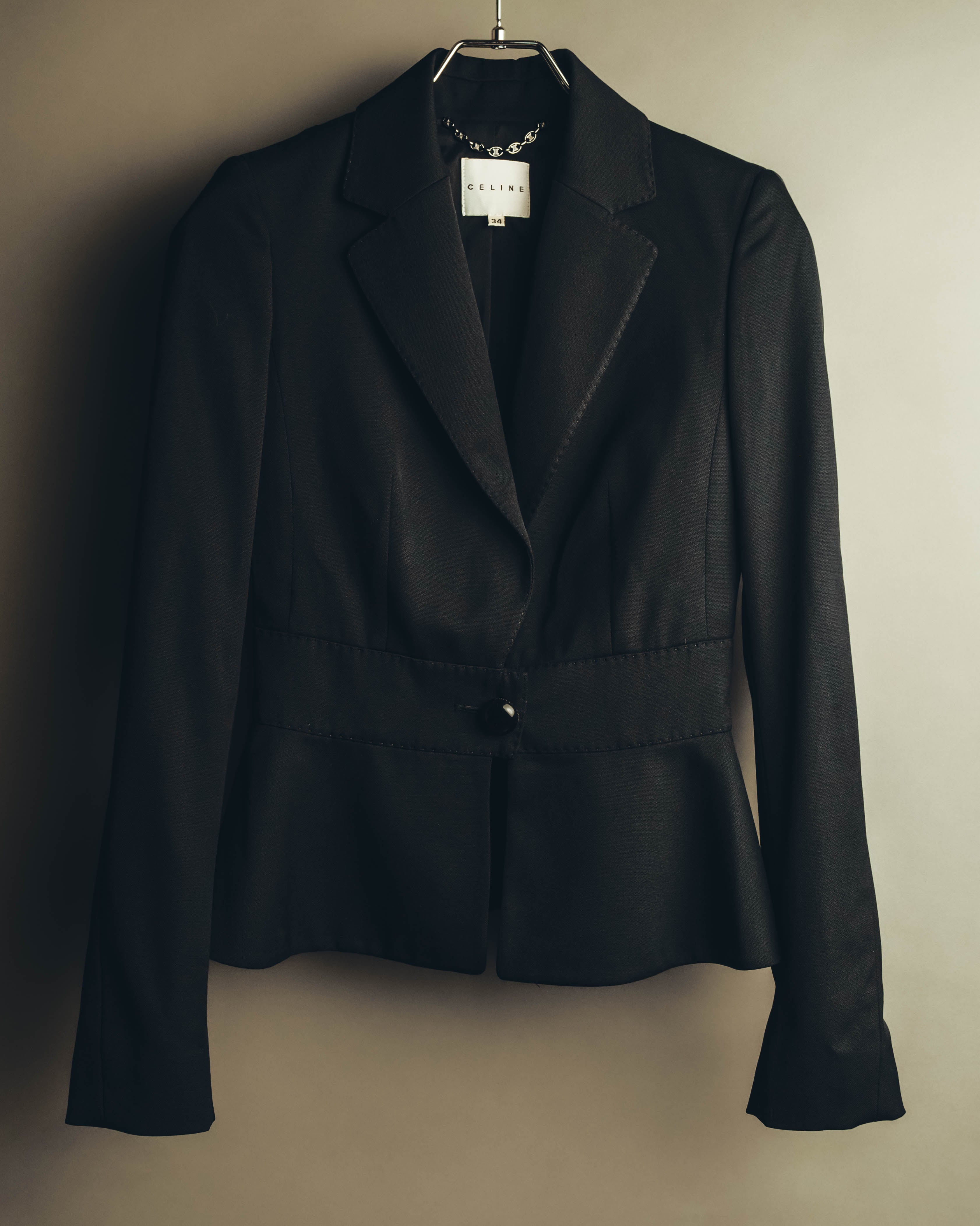 "CELINE" 00's Fitted peplum wool blazer