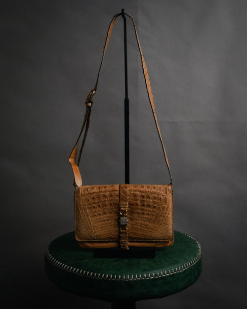“CELINE” 80’s Hornback crocodile shoulder bag