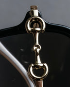 "GUCCI" Horsebit motif temple design big square frame sunglasses