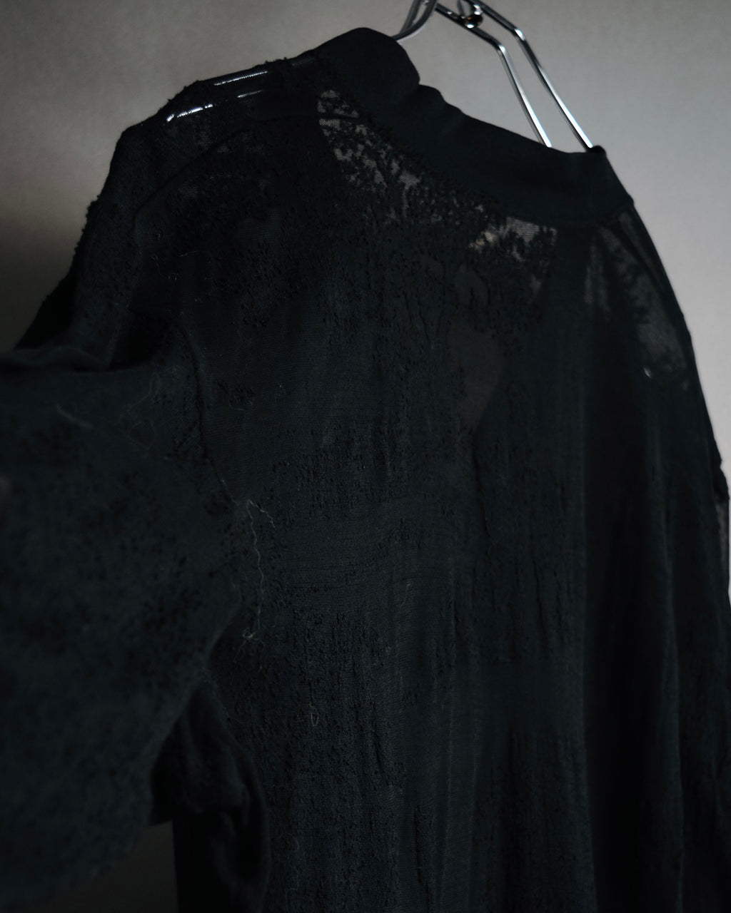 –SPECIAL– "HERMES" 00’s Sheer botanical lace cotton pullover