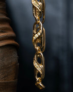 "DIOR" Oval chain rhinestone studded bracelet