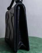 "Salvatore Ferragamo" Horizontal design pumps engraved leather one handle bag