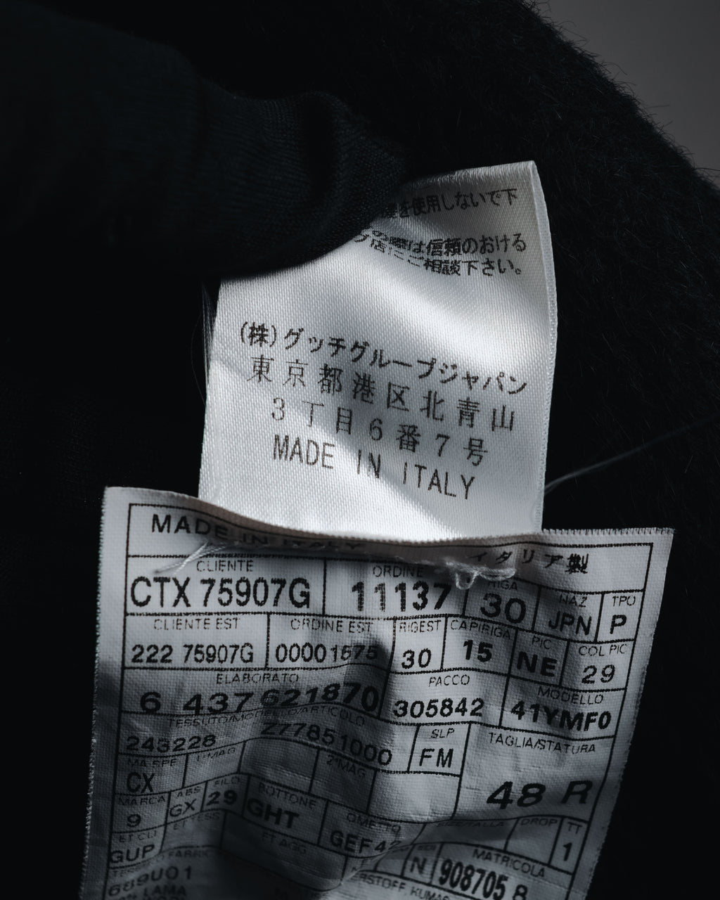 –SPECIAL– "GUCCI" 09-12’s Classically tailored llama-blend Chesterfield coat