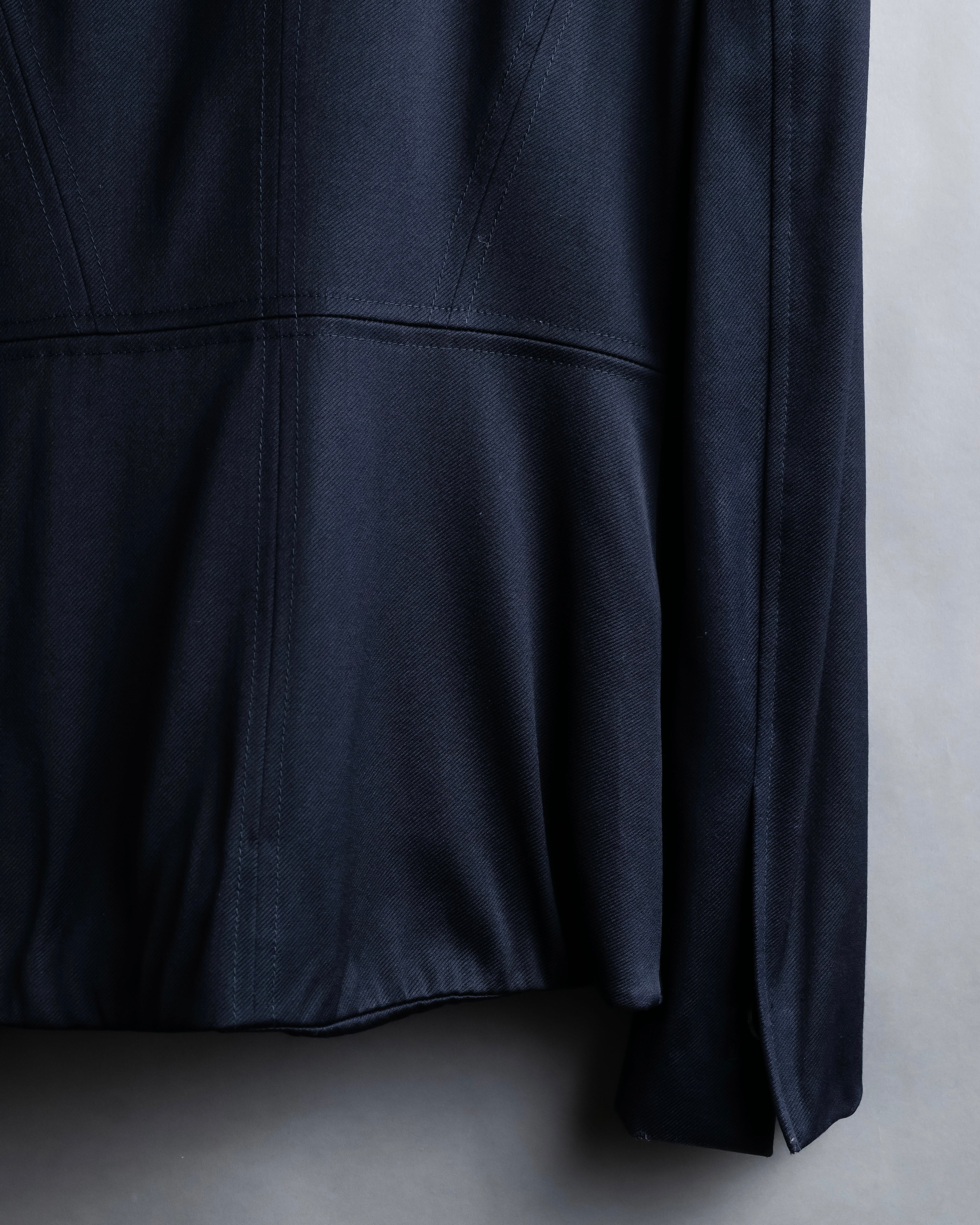 "GUCCI" Shawl collar glossy black jacket