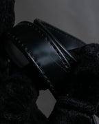 "BALENCIAGA" Horizontal metallic plate design leather shoulder bag