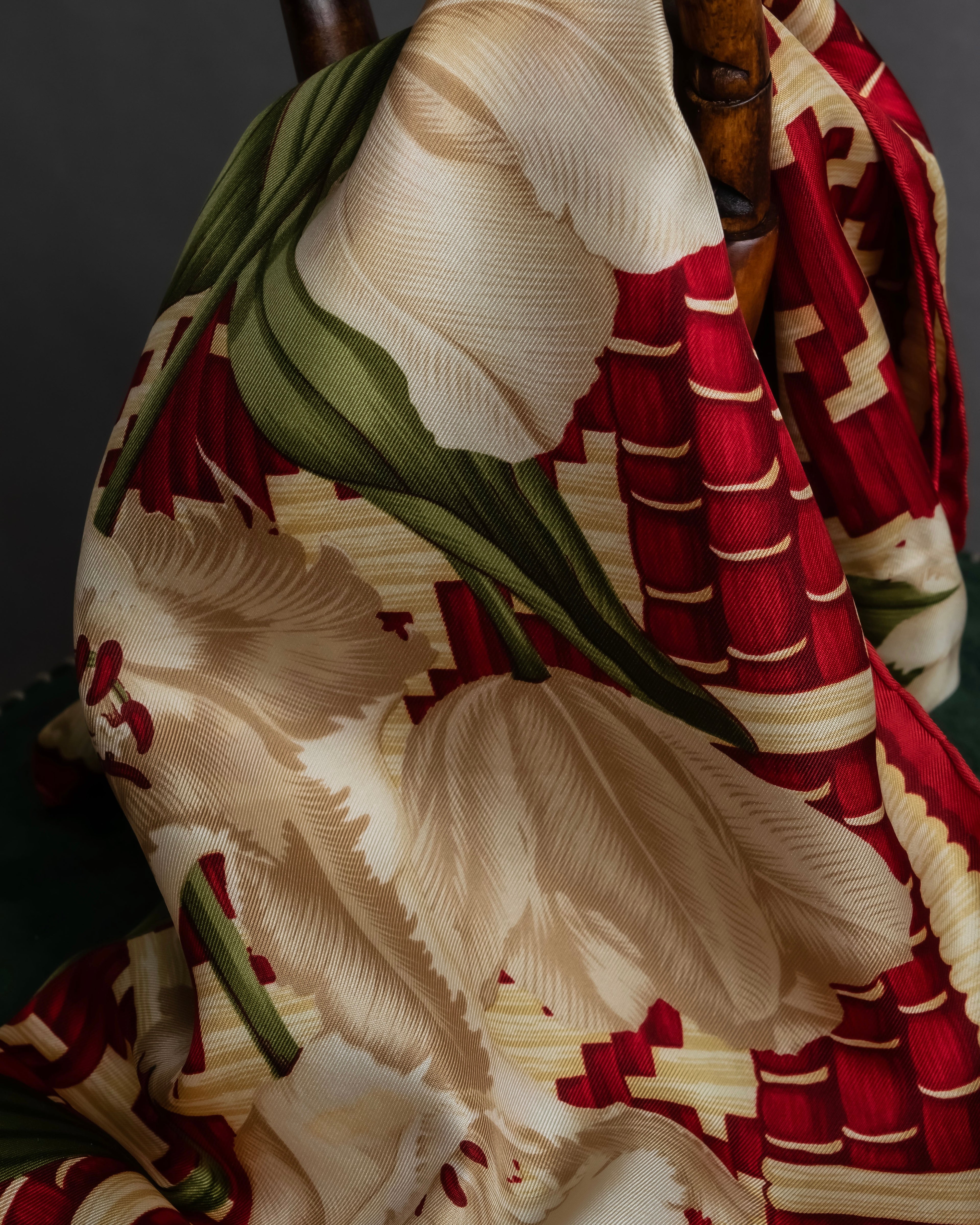 "Christian Dior" Houndstooth floral square scarf