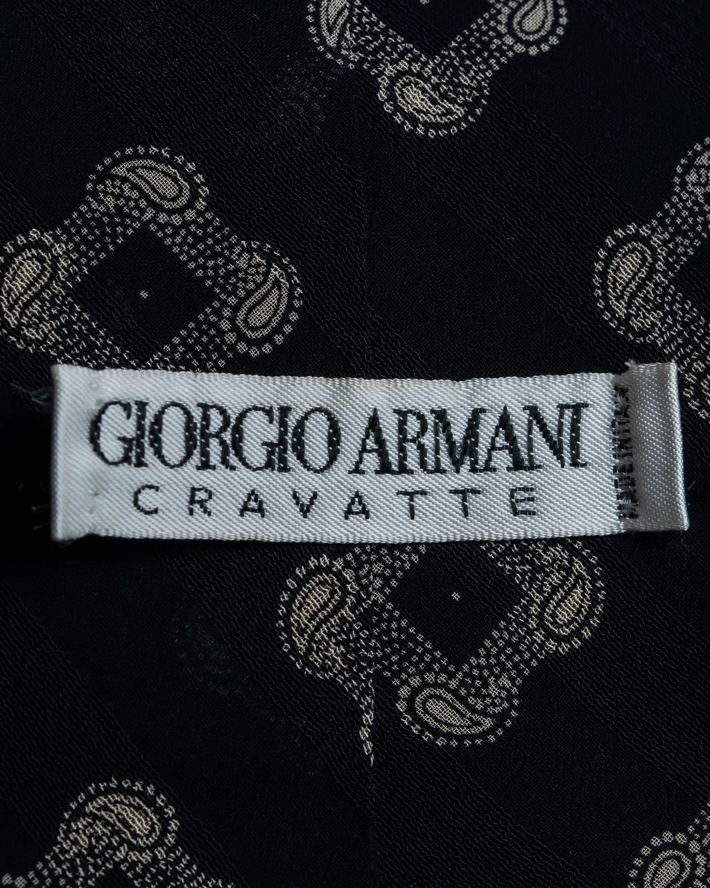 "GIORGIO ARMANI" Paisley pattern silk monotone necktie