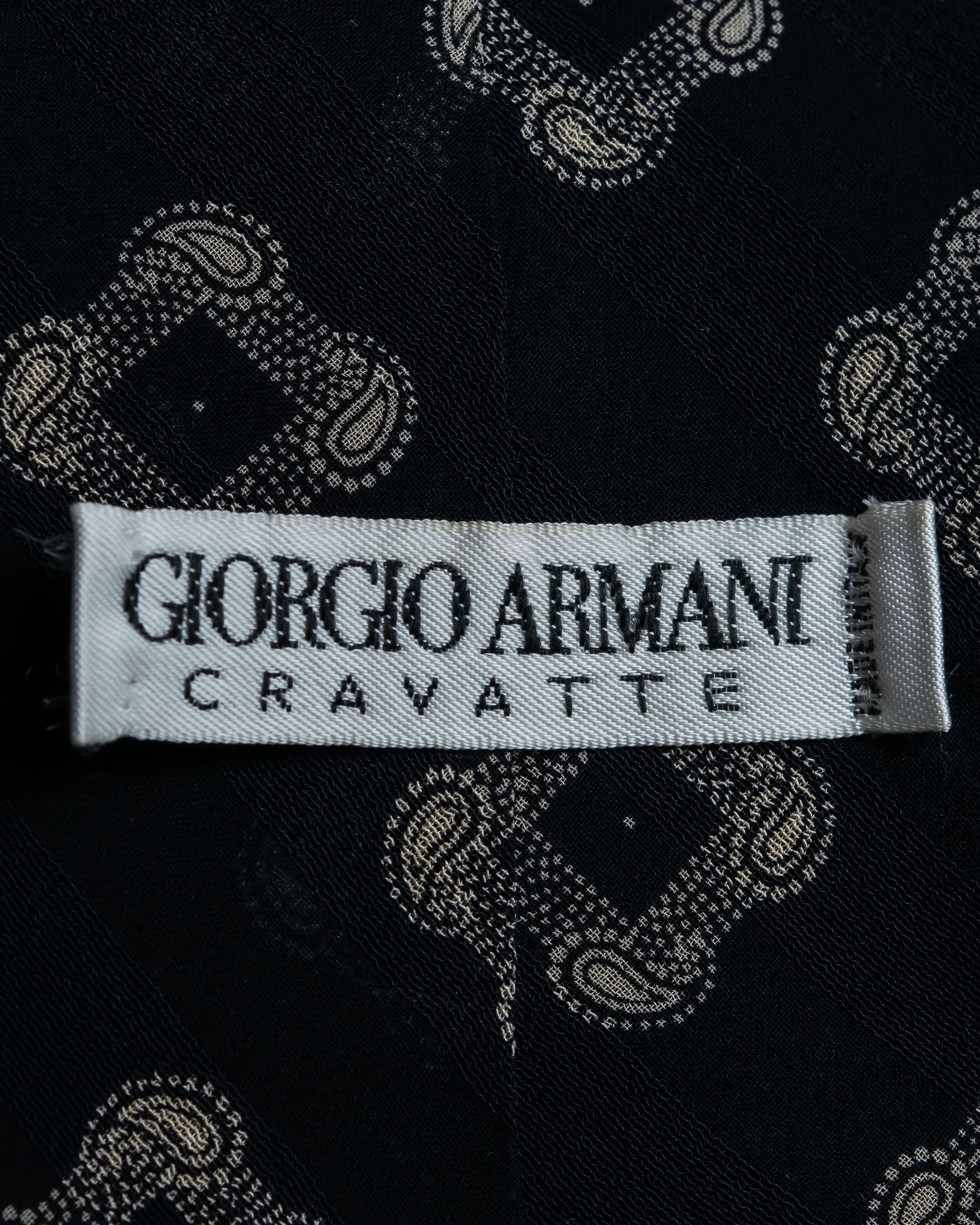 "GIORGIO ARMANI" Paisley pattern silk monotone necktie