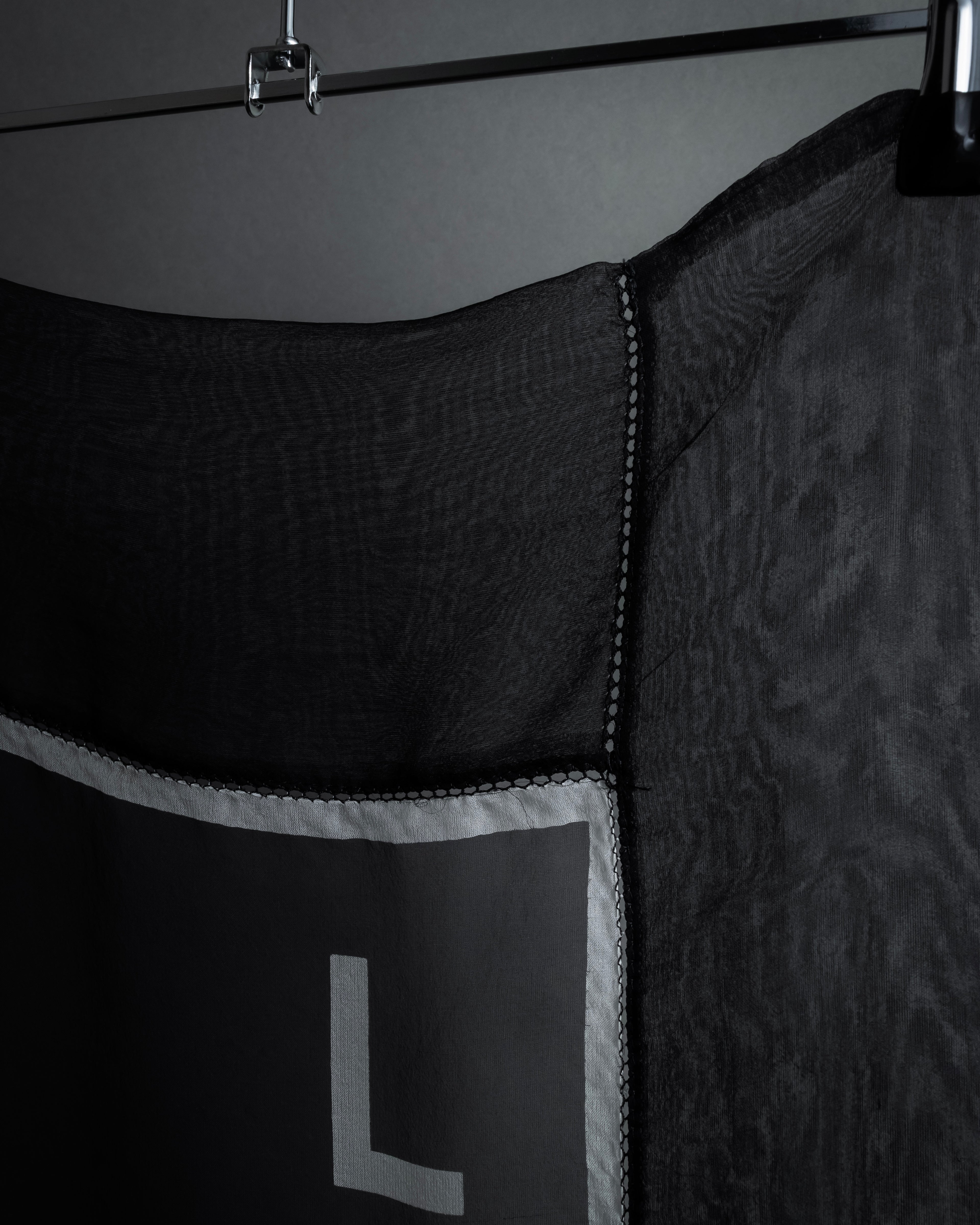 "CHANEL" Typography logo engraved large scarf