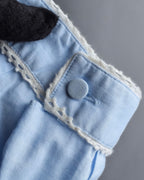 "GUCCI" Lace border design saxe blue shirt