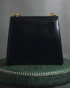 "Salvatore Ferragamo" 90’s Jewelry gold chain design leather bag
