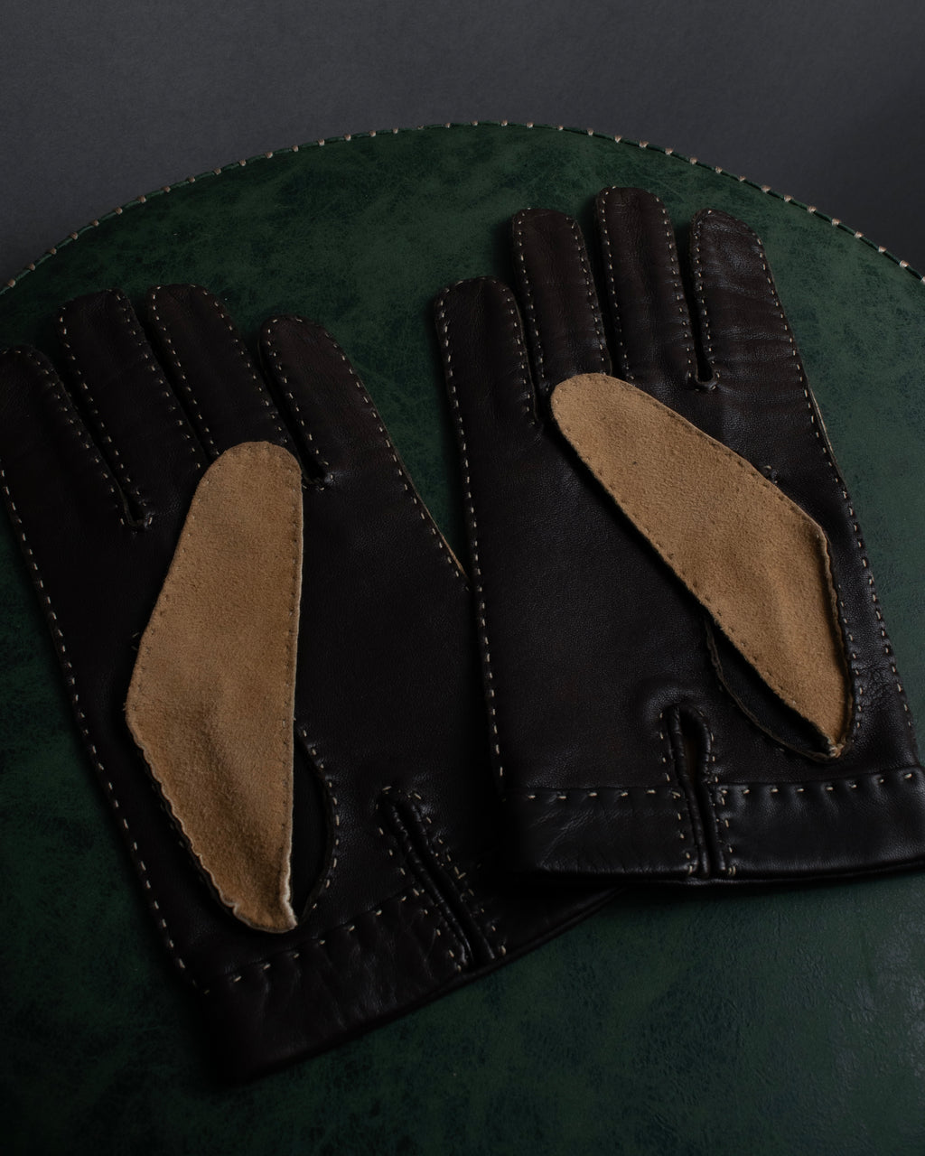 "LOEWE" Logo engraved combination leather gloves